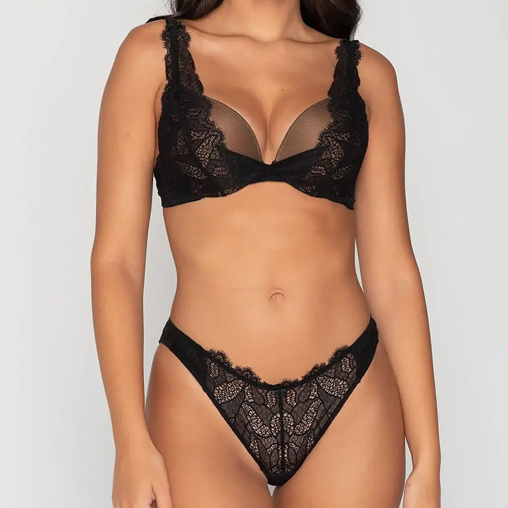 Женские трусы бразилиана черные LUNA SPLENDIDA Orchidea 24090