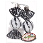 Ёлочные игрушки «Таинственное очарование» Конфетки 8 см (набор 2шт), графит