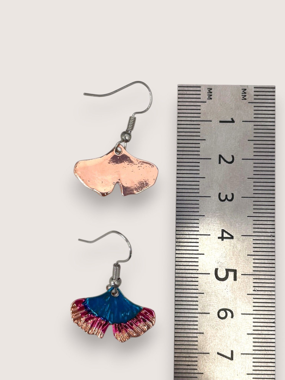 Серьги подвески лист гинкго