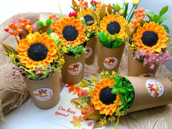 Подарок МИНИ-букет «Подсолнух -крафт» мыло