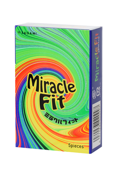 Презервативы Sagami, miracle fit, латекс, 18,5 см, 5,2 см, 5 шт.