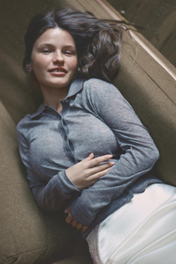 ZARА КАРДИГАН-ПОЛО ИЗ 100% ШЕРСТИ, СЕРЫЙ