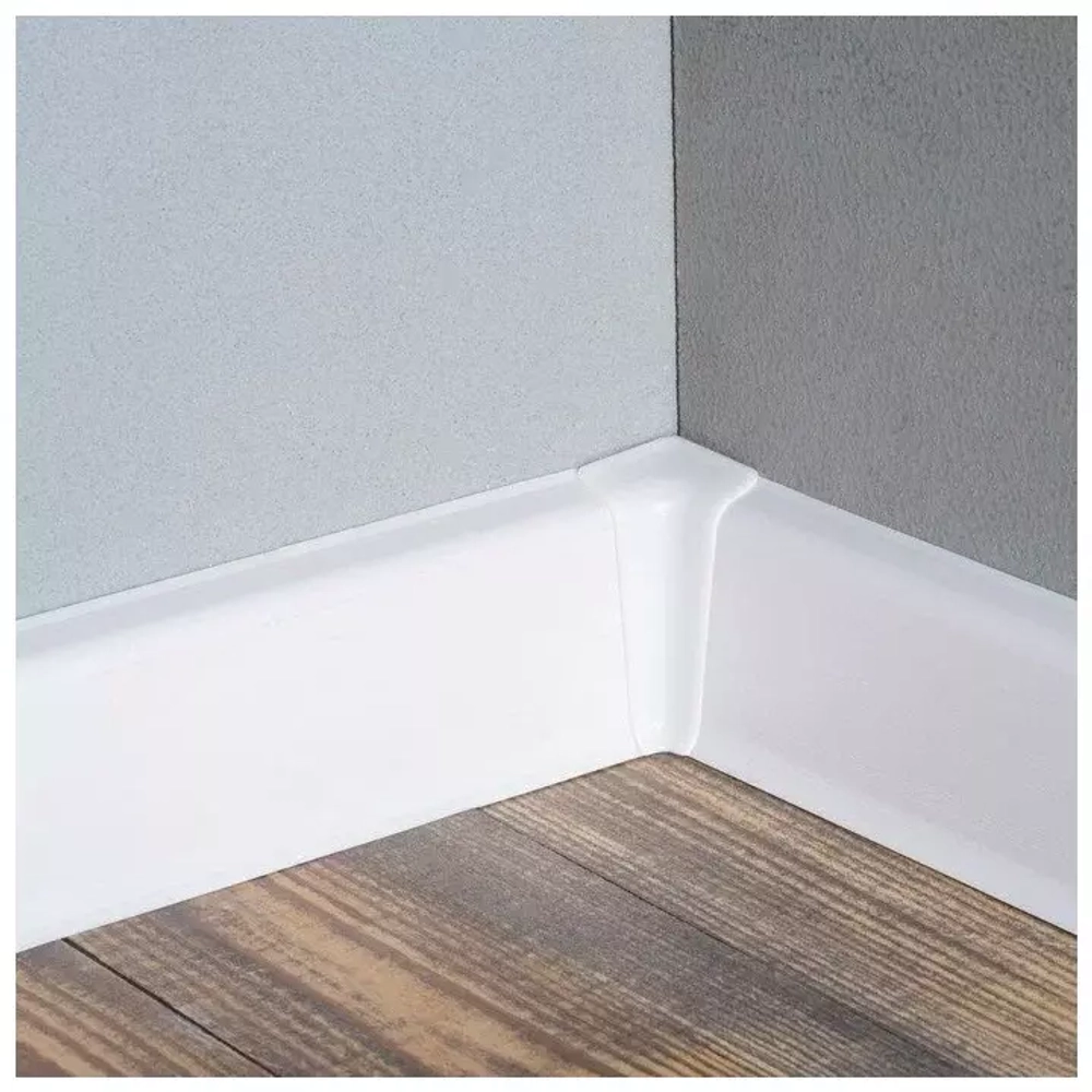 Плинтус напольный ПВХ "Деконика", 001 Белый 2200х55х21 мм