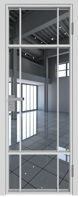 Дверь межкомнатная Профиль Дорс 8AG, цвет белый матовый, алюминий, стекло зеркало