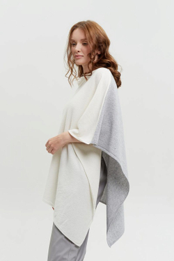 Накидка женская Т028-02/03 белая/серая