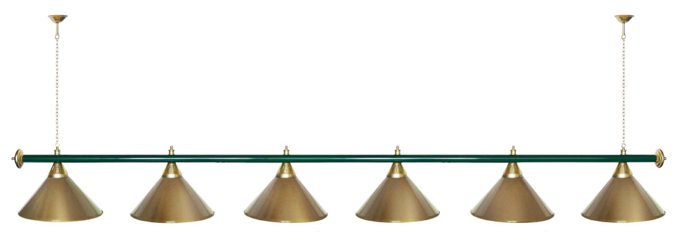 Лампа STARTBILLIARDS 6 пл. (плафоны золотые,штанга золотая,фурнитура золото)