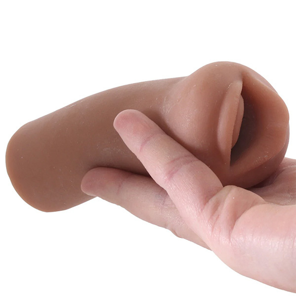 Коричневый мастурбатор-ротик 12,7см PipeDream PDX Extreme Coed Cocksucker Stroker in Brown RD42429