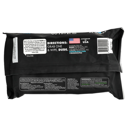Dude Products, Салфетки, которые можно смывать, без отдушек, 48 салфеток
