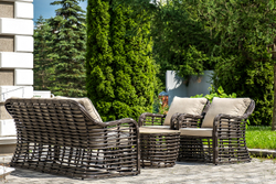 "Ницца" лаунж-зона из искусственного ротанга, цвет бронзовый