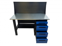 Верстак инструментальный GWT-V1400B1 Great Wolf, 4 ящика, с экраном, 1400x700