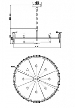 Люстра подвесная Maytoni Puntes MOD043PL-08G
