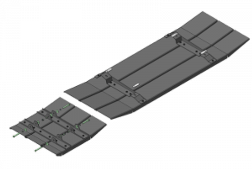 Усиленная защита Motodor топл. бака, бака adblue. 4 мм, сталь. для Mercedes Actros 2008-2016,Mercedes Actros 2016-2020 арт.21209