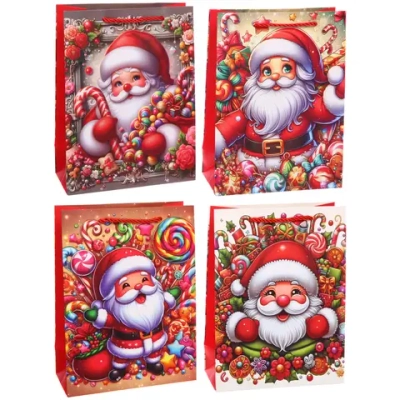 Пакет подарочный «Санта» 18*24*8.5 см, микс