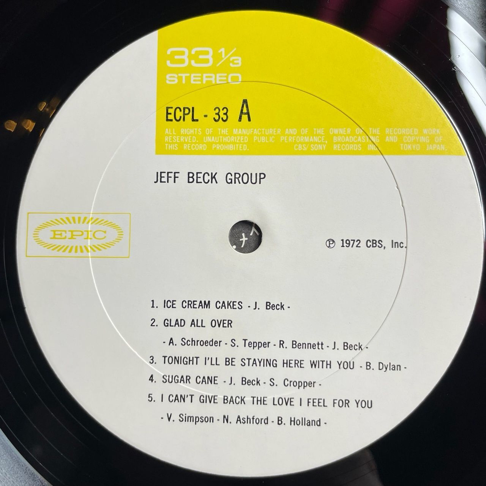 Винтажная виниловая пластинка LP Jeff Beck Group (Japan 1972) (No Obi) Sugar Cane