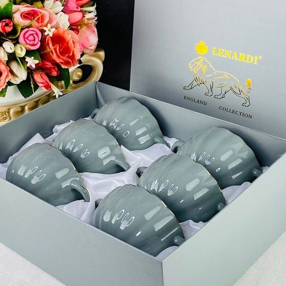 Lenardi 133-379 Набор из 6 бульонниц350 мл MULTICOLOR в под.уп.(х6)Фарфор