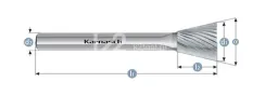 Борфреза Karnasch форма N (перевернутый конус), твердосплавная