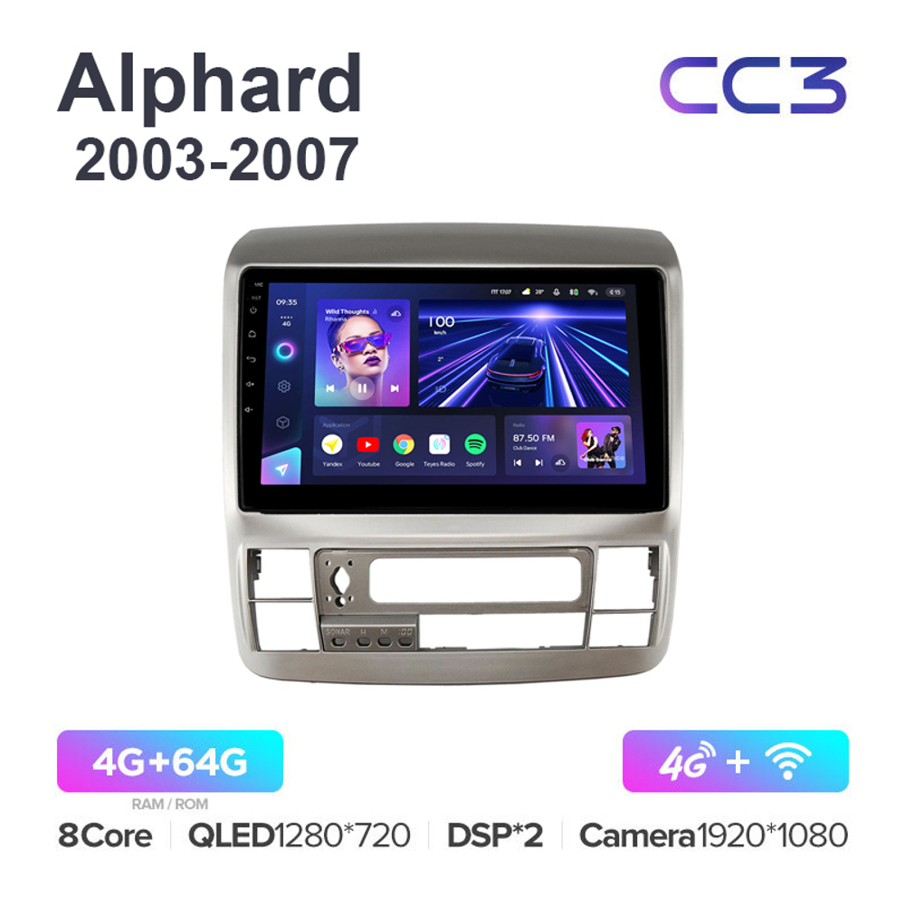 Teyes CC3 9"для Toyota Alphard 2003-2007