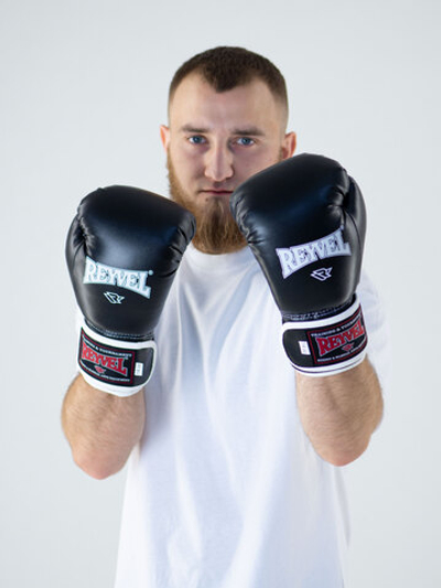 Перчатки боксёрские Reyvel Винил 80 (Чёрные)