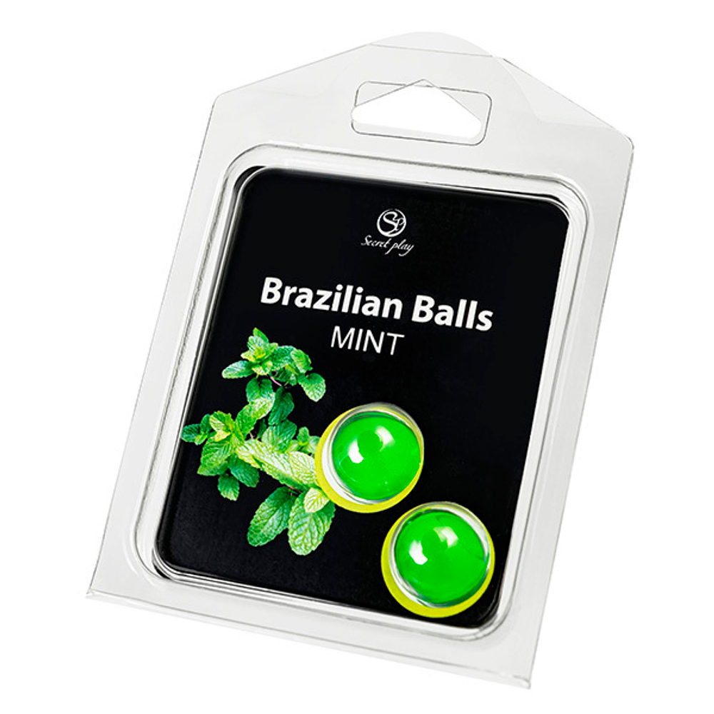 Набор из 2 шариков с массажным маслом с ароматом мяты Secret Play Brazilian Balls