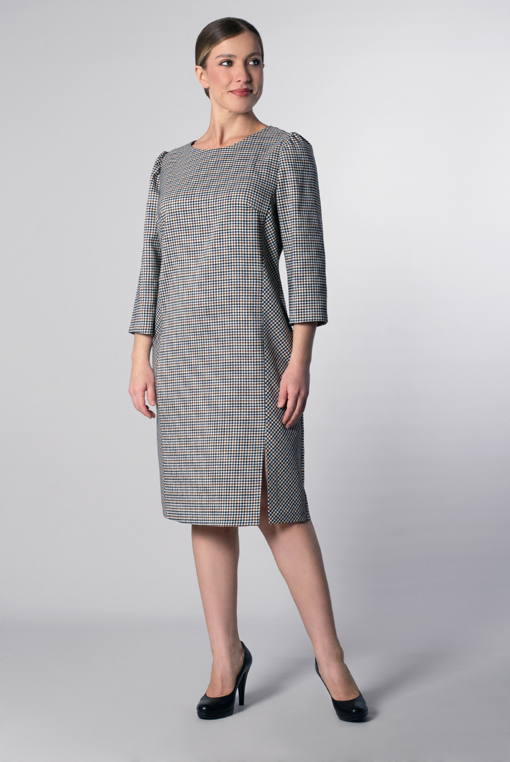 Платье женское 3567ВПА, клетка #412Кла053567ВПА