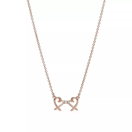 Подвеска из розового золота с бриллиантом, Tiffany💠 два сердца. Paloma Picasso. Единственное в наличии