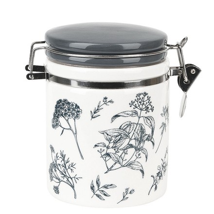 Банка для сыпучих продуктов (клипс) " " 14*10*14см. v=630мл. (керамика)