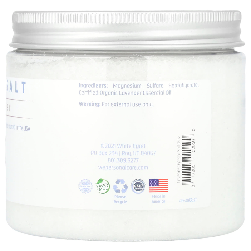 White Egret, английская соль, лаванда, 454 г (16 унций)