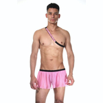 Мужской эротический костюм Охотник (Размер: L-XL) (Цвет: розовый с черным)