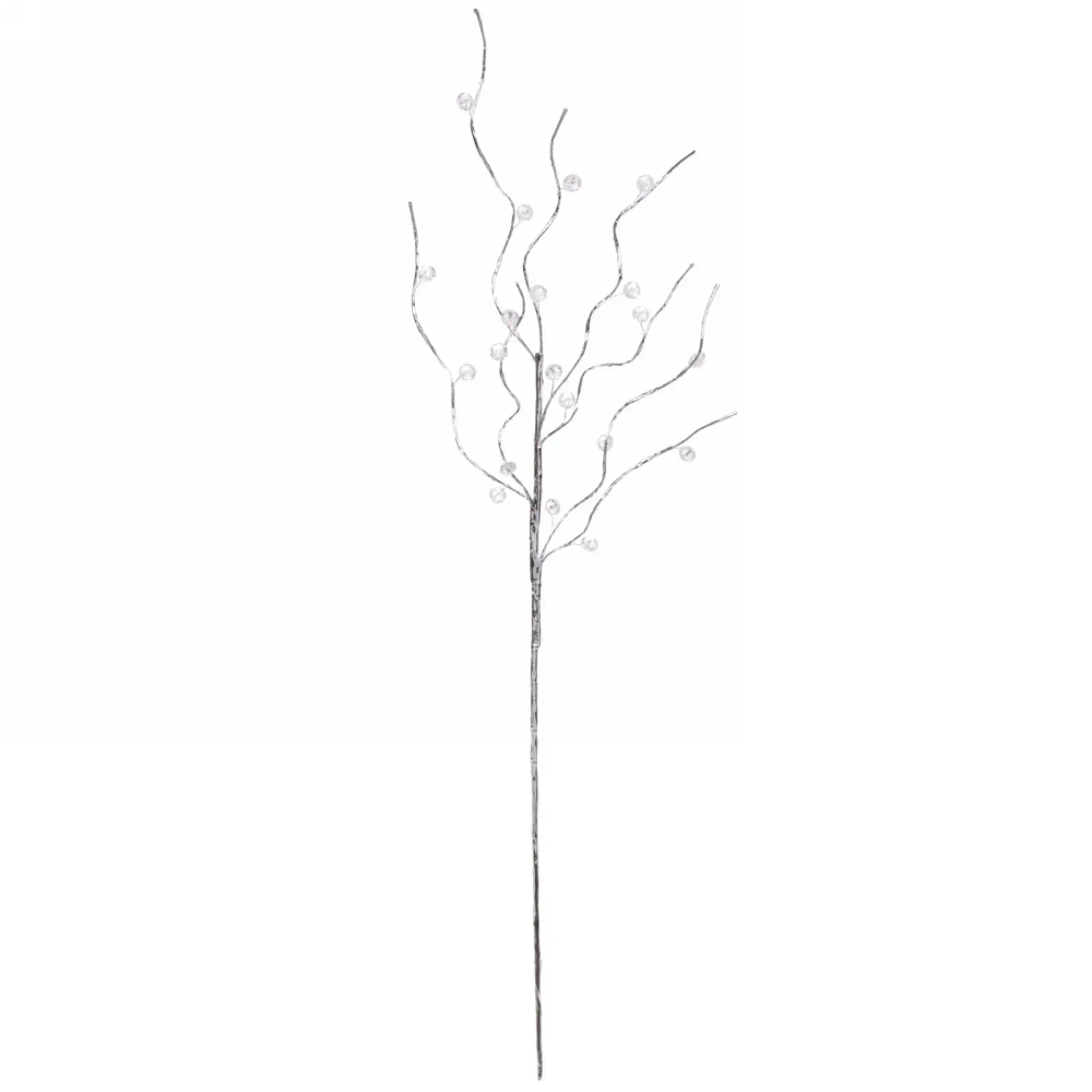 Ветка декоративная «Серебряная тайна» 64 см, Серебро