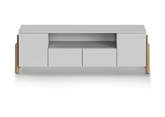 Тумба Basic под ТВ с нишей ширина 170 см (светло-серый)