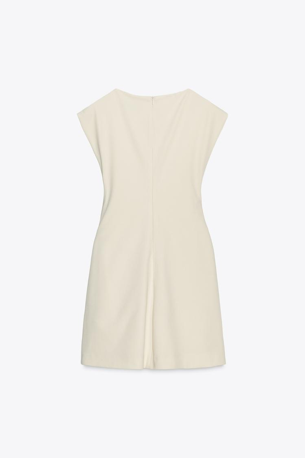 ZARA КОРОТКОЕ ПЛАТЬЕ ИЗ ТКАНИ СО СБОРКАМИ, ВАНИЛЬНЫЙ