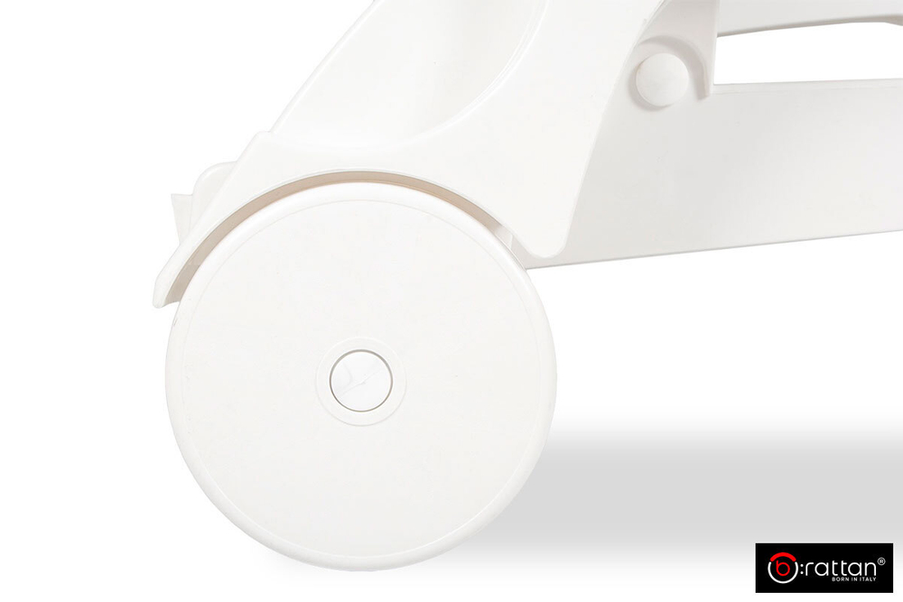 Шезлонг B:rattan MIAMI складной, белый (дисконт)
