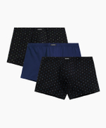 Мужские трусы шорты Atlantic, набор из 3 шт., хлопок, черные + темно-голубые + черные, 3MH-220