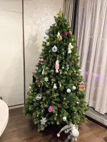 Елка с гирляндой встроенной «La Manche» Ла Манш (Литая хвоя) 240 см / 2,4 м