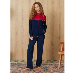 Женский спортивный костюм на молнии темно-синий Doreanse 4224