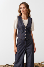 1865 Жилет женский (синий джинс)