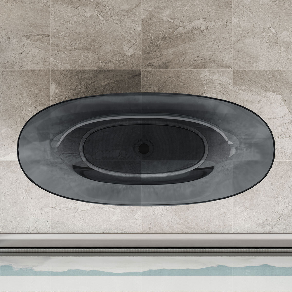 Ванна прозрачная Vincea VBT-6T01B, 1700*750*550, цвет черный, , шт