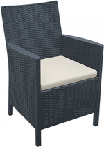 Кресло пластиковое плетеное с подушкой Siesta Contract California, антрацит