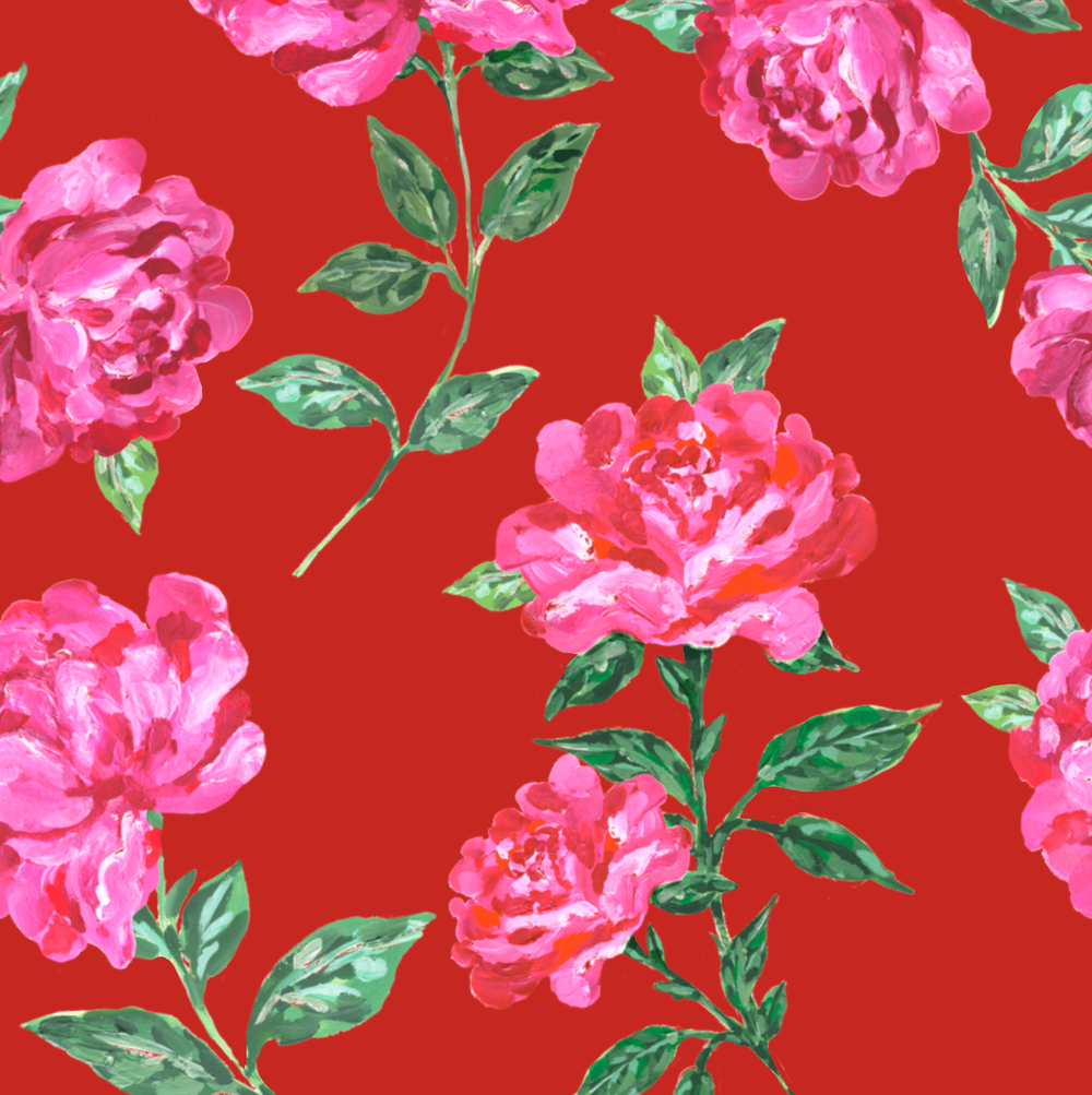 ОБОДОК КРАСНЫЙ С КРУПНЫМИ ЦВЕТАМИ