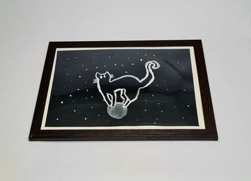 Картина в рамке "Кот на луне"