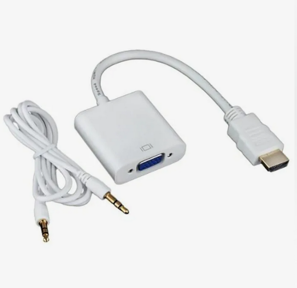 Переходник HDMI (male) x VGA (female) +AUX Rohs