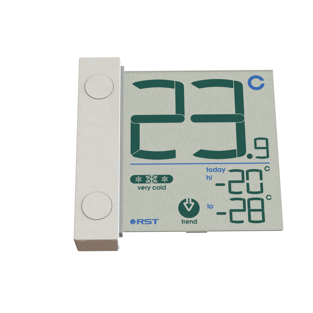 Цифровой оконный термометр RST на липучке, белый (RST01291)