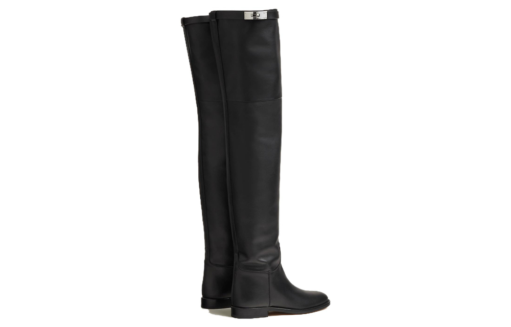 HERMES Over the knee Boots Women"s Black