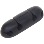 Держатель для проводов на липком слое «ДОМАНИЯ», 4 порта, цвет черный, 6,3*2см ( упак. ZIP пакет)