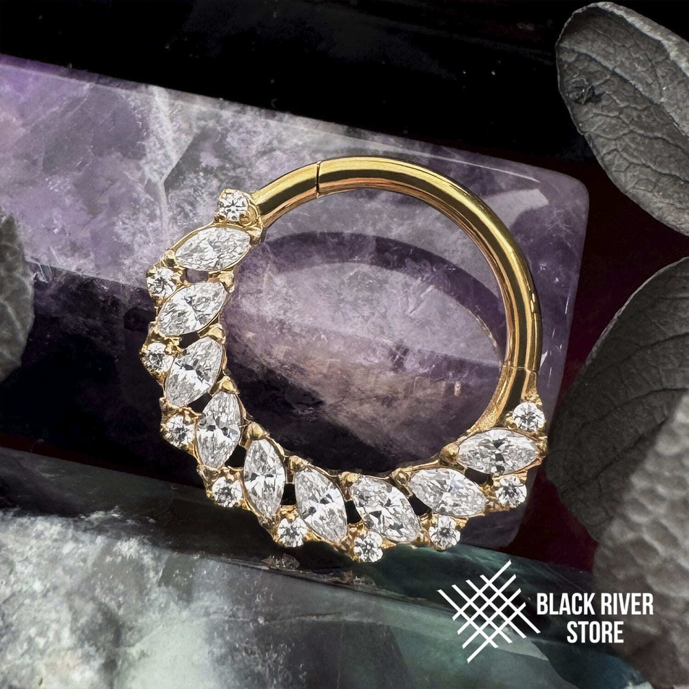 Кликер Ora Crystal PVD Yellow 1.2мм