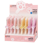 Ручка гелевая, пиши-стирай, автоматическая, Basir, синие чернила, серия "Лапки", с игрушкой на корпусе