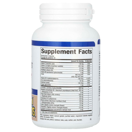 Natural Factors, Advanced Eye Factors, улучшенная формула для зрения, 60 капсул