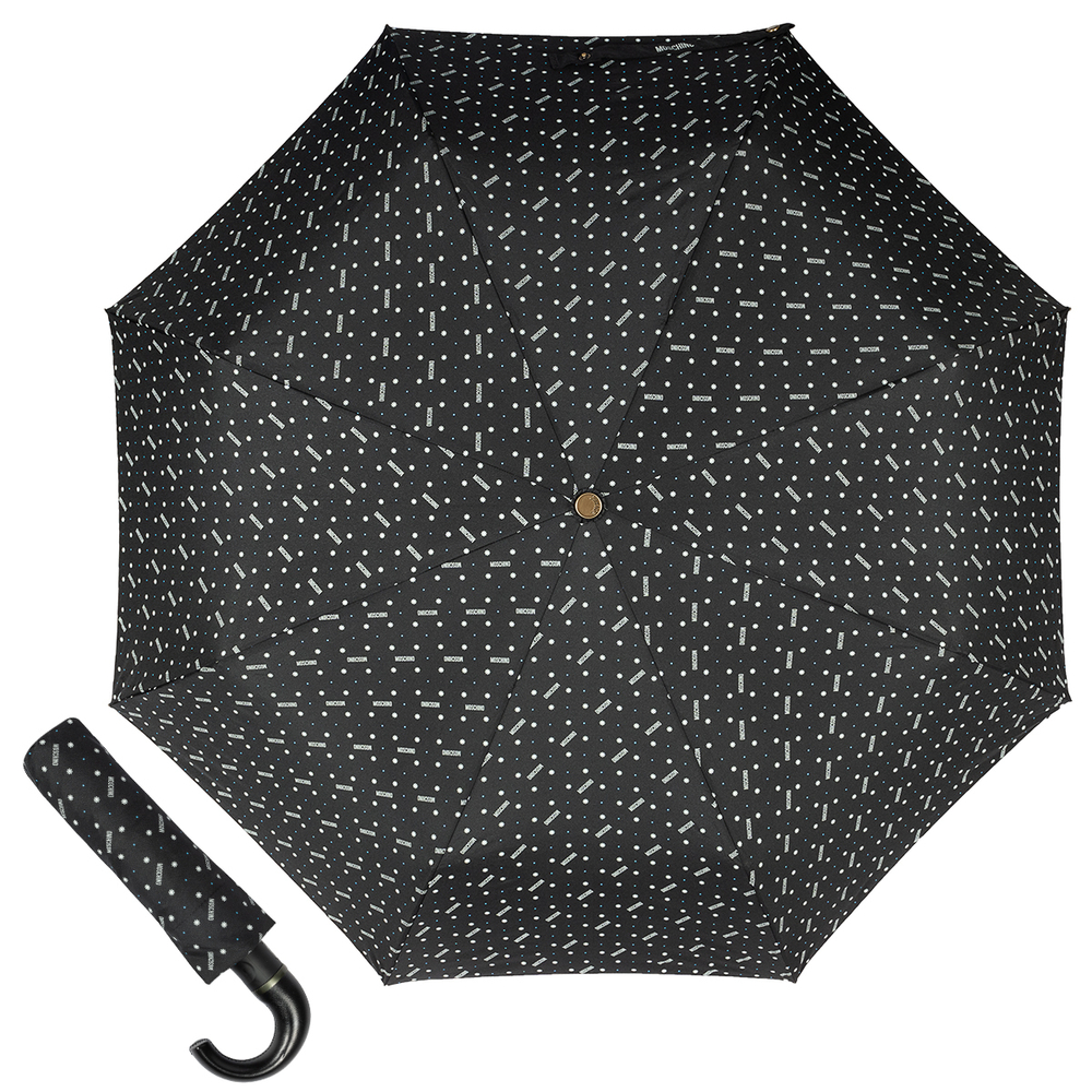 Зонт складной Moschino M 8505-OCA Man Dots Black MINI Moschino
