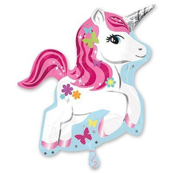 Шар (14""/36 см) Мини-фигура, Единорог голубой