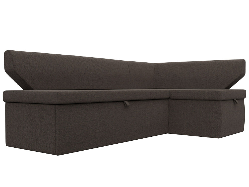 Диван кухонный угловой Омура правый угол, Амур 05 коричневый, Рогожка, 125896